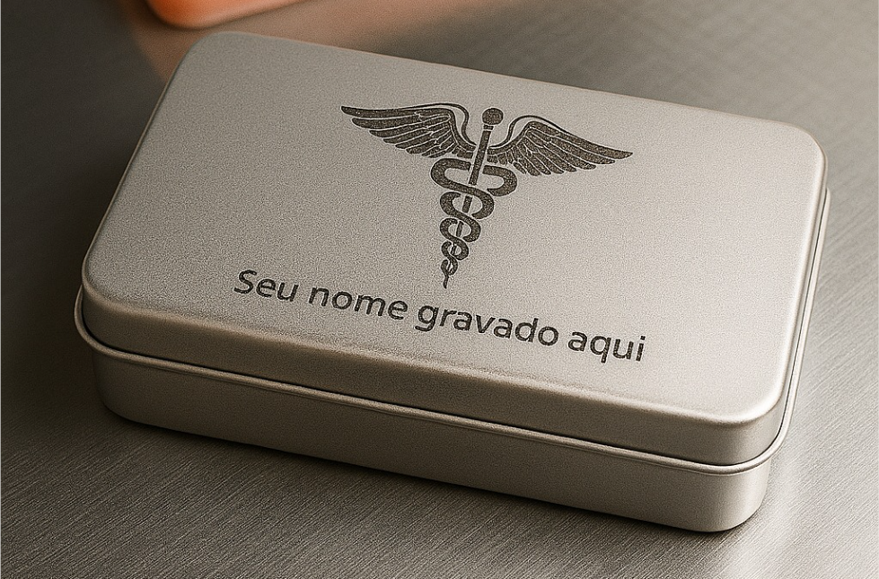 Estojo para esterilização 18 X 8 X 3cm